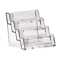 Taymar Business Card Holder, 4-Tier, Plastic, Clear, Each Each