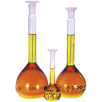 Volumetric Flask, 100ml, Class A, with Plastic Stopper, Borosilicate Glass, Made in Europe, Each Each