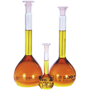 Volumetric Flask, 100ml, Class A, with Plastic Stopper, Borosilicate Glass, Made in Europe, Each Each