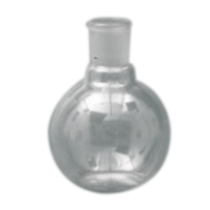 Mowbray Flat-Bottom Spherical/Boiling Flask, 50ml, Socket Joint 24/29, Single Short Neck, Borosilicate Glass, Clear, Each Each