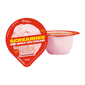 Flavour Creations Screamies No-Melt Ice Cream, Strawberry, 120g, 36/Pack Pack
