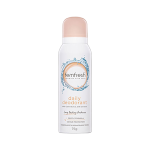 FemFresh Intimate Deodorant Spray, 75g, with Calendula and Silk Extracts, Hypoallergenic, Each