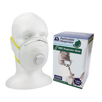 Liv Genuine N95 Respirator Face Mask Valved, Cupped Cone, NIOSH 84A-5460, Head Band, Non-Therapeutic, No Fibreglass, 10 Single Pack/Box Box