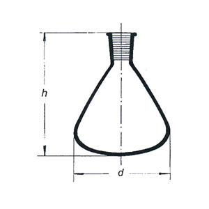 Mowbray Pear-Shaped Flask, 25ml, 1 Neck, Socket Joint 10/19, 40mm, Each (FP25/0) Each