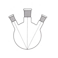 Flask, Round Bottom, 100ml, Three Neck, 19/26 Socket 14/23 Side Sockets, Borosilicate Glass, Australian, Each Each