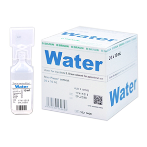 B. Braun Water for Injection, Schedule 0, 10mL Ampoule, 20 Ampoules/Box