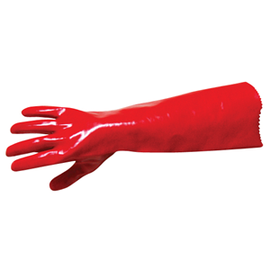 Livingstone Polyvinyl Chloride (PVC) Gauntlet Gloves, Single Dipped, Long Cuff, 45cm, Red, 30 Pairs/Carton Carton