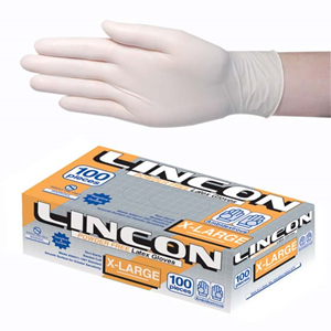 Out of Date, Lincon Latex Exam Gloves, Powder Free, AS/NZ, Biodegradable 6.0g Extra Large Cream 90/Box Price Discounted While Stocks last Box