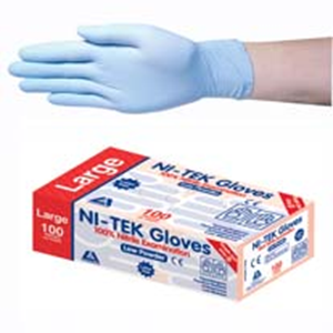Out of Date, Ni-Tek Nitrile Gloves Low Powder EN374 4.5g Medium Blue 1Pair Original Unopened Condition Price Discounted While Stocks last Pair