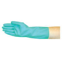 Nitrile Latex Chemical Resistant Gloves, 8", EN374, Green, 2/Bag Bag