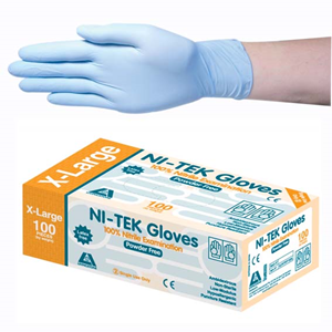 Out of Date, Ni-Tek Nitrile Premium Exam Gloves Powder Free AS/NZ HACCP EN374 5.5g XLarge Blue 100/Box Price Discounted While Stocks last Box