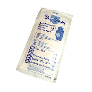 Ni-Tek Nitrile Sterile Exam Gloves Textured Powder Free 290mm Long Cuff, Blue, Medium 7.5 - 8.0, 1 Pair Pack Bag