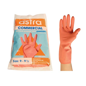 Astra Silver Lined Natural Rubber Gloves, Biodegradable, Size 7, Blue, 1 Pair/Pack (GSG7) Pair