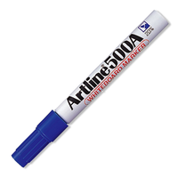 Artline 500A Whiteboard Marker, Bullet Point, 2mm, Blue, 12/Box Box
