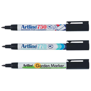 Artline 750 Laundry Marker, Bullet Point, 0.7mm, Black, 12/Box Box