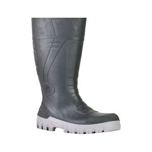 BATA Gumboots Black with Grey Sole, Slip On - Steel Toe Cap, Size 13 Pair