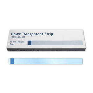 Hawe Transparent Strips, Straight, 100 X 10mm, Blue, 100/Box (Haw692) Box