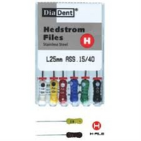 Diadent H-Files, 21mm, No. 10, Stainless Steel, Colour-Coded, 6/Pack Pack
