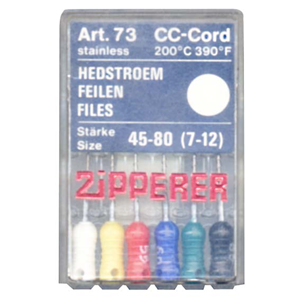 H-Files, 31mm, Art 73, No. 08, Stainless Steel, Colour-Coded, 6/Pack