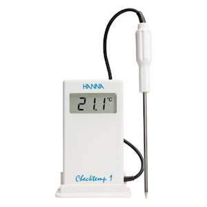 Hanna Digital Thermometer, Checktemp 1, -50.0 to 150deg Temprerature Range, with Stainless Steel Probe 160 Length x 3 Diameter mm, Each Each