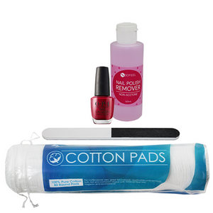 Livingstone At-Home Nail Kit, With Red OPI Nail Polish + Cosmetic Pads + Nail Polish Remover + Nail File, Kit Kit