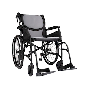 Hero Medical Comfy Lite Wheelchair, 42 x 45cm, Self-Propelled, Seat Width: 45cm, Maximum Capacity: 135kg, Matte Black, Each Each