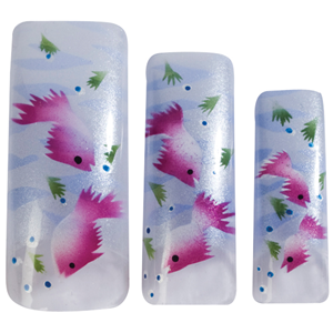 HAWLEY TIPS AIR BRUSHED LT BLUE , WAVES, 2 PINK FISH-70/PK Pack