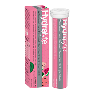 Hydralyte Effervescent Electrolyte Tablets, Watermelon Burst Flavour, 20 Tablets/Box Box