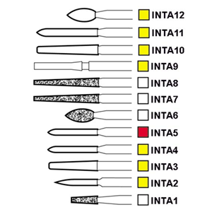 Intensiv A9 Berner Diamond Burs, #13, Friction Grip, Fine, Yellow, Each Each