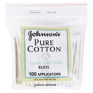 J & J Cotton Buds, Double End, Biodegradable Paper Stem, 100/Pack Pack