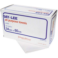 Day-Lee All Purpose Towel, Lint Free, Large, 34 x 60cm, 100/Box, 12 Boxes/Carton Carton