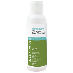 Microshield® T Triclosan Skin Cleanser, Topical Antibacterial Solution, 1.0pct w/w Triclosan, 125mL, 48/Carton Carton
