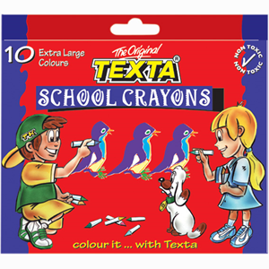 TEXTA SCHOOL EXTRA LRG CRAYON 10/PACK Pack