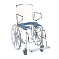 K CARE Shower Commode with Swing-up Arms, Swing-away Footrest, Max User:200kg, Seat:445(W) x 430(D) x 590(H)mm, Backrest:420(H)mm, Each Each