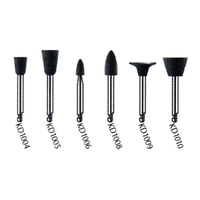 Kenda Titanium Pre-Polishing, No. 1006, 3 x 7mm, Small Point, Right Angle, Black, 6/Pack Pack