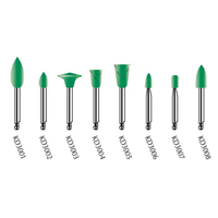 Kenda Amalgam Hi-Shine Polishing, No. 3006 3 x 7mm, Small Point, Right Angle, Green, 6/Pack Pack