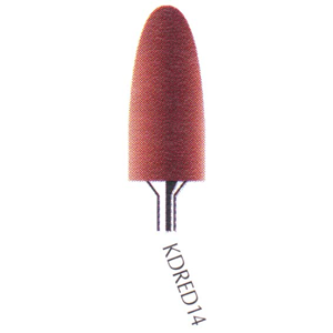 Kenda Universal Technic, No. RED14, 10 x 24.5mm, Large, Mounted, Bullet, Handpiece, Red, 6/Pack Pack
