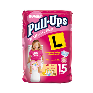HUGGIES PULL UPS SIZE3 GIRL 14KG+ 6PK/C Carton