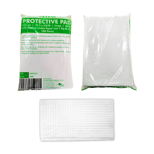 Unipad Protective Pad Clip On, 28.5 x 43cm, 4Ply Paper + 1Ply PE film, Large, White, 100/Pack Pack