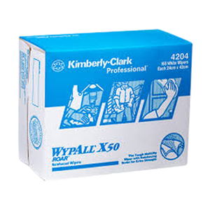 Kimberly Clark Wypall X50 Pop-Up Wipers, 4-Ply, 24 x 42cm, White, 160 Wipers/Box, 640/Carton