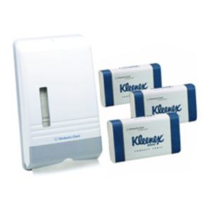 Kleenex Compact Towel Starter Pack, 90 Towels/Pack, 15 Packs + Dispenser Carton