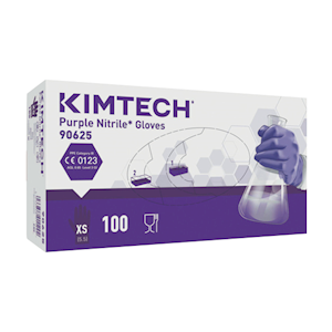 Kimberly-Clark Safe Skin Purple Nitrile Gloves, Powder Free, Cytotoxic, Small, Extra Thick, 50/Box Box