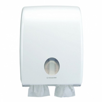 Kimberly Clark Aquarius Dispenser ABS Plastic Hygienic Bath Tissue Twin 1x1 Lockable High Capacity 407mm H x 317mm W x 147mm D WHITE Each Each