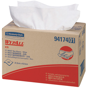 Kimberly Clark WYPALL* X60 Single Sheet Wipers, White, 28 x 35cm, 100 Wipers/Pack, 8 Packs/Carton Carton