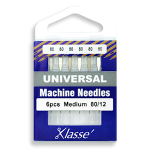 Klasse Universal Machine Needle, 80/12, Medium, Silver, 6 Pieces/Pack Pack