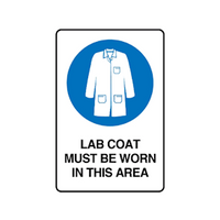 Livingstone Safety Signs, Lab Coats Must Be Worn, 600 x 450mm, Polypropylene, Each Each