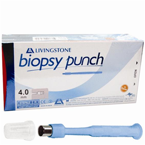 Livingstone Biopsy Punch, with Stainless Steel Cutting Edge, Sterile, 4mm, Loose Each