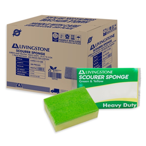 Livingstone Green Scourer with Yellow Sponge