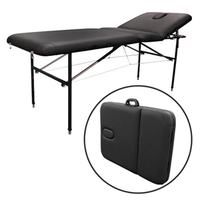 Damaged, Liv Elite 635 Portable Massage Table, Black, 186 x 66 x 79cm, 200kg Capacity, Foldable in Half, Each