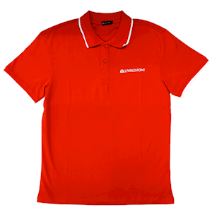 Livingstone Polo T-Shirt, 100pct Cotton, 45+ Thread Count, 220GSM Yarn Weight, Extra Small, Red, Each Each